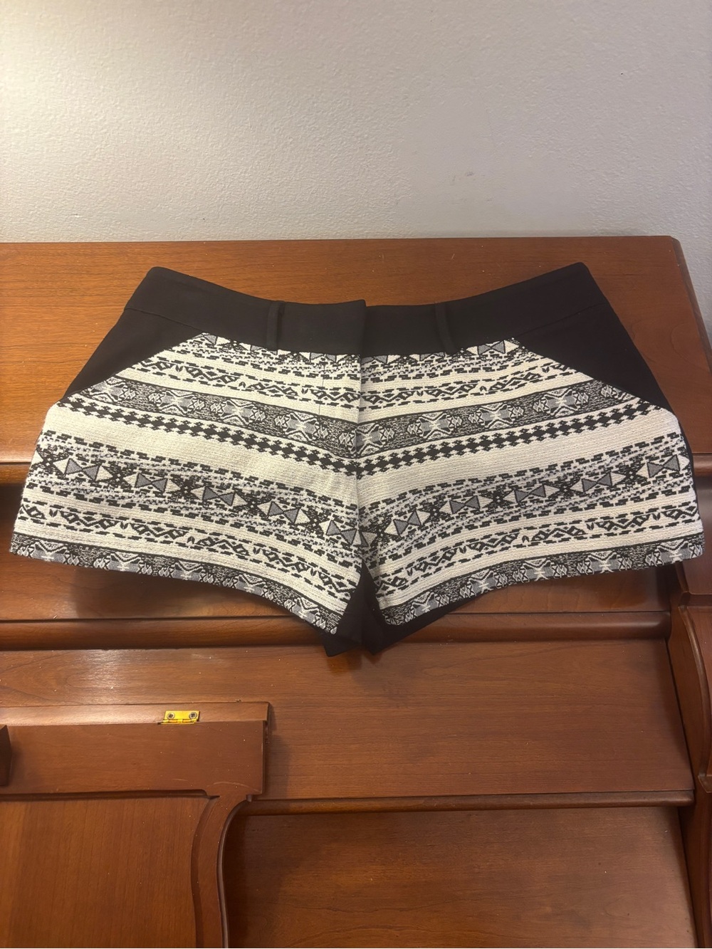 Barneys New York Geometric Knit Aztec Tribal Print Shorts